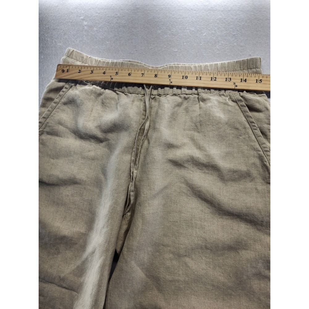 Tommy Bahama Womens Small Beige Linen Wide Leg Drawstring Elastic Waist Pants - Picture 8 of 10